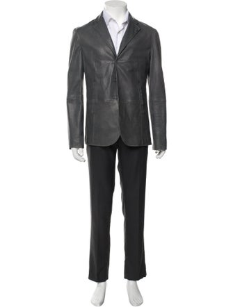 John Varvatos Leather Overcoat