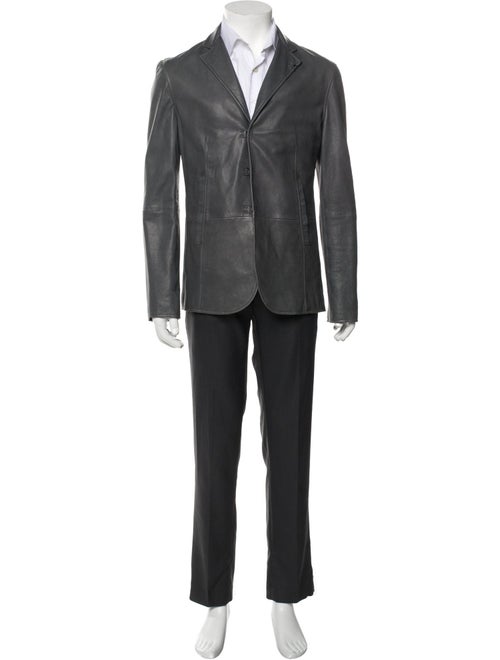 John Varvatos Leather Overcoat