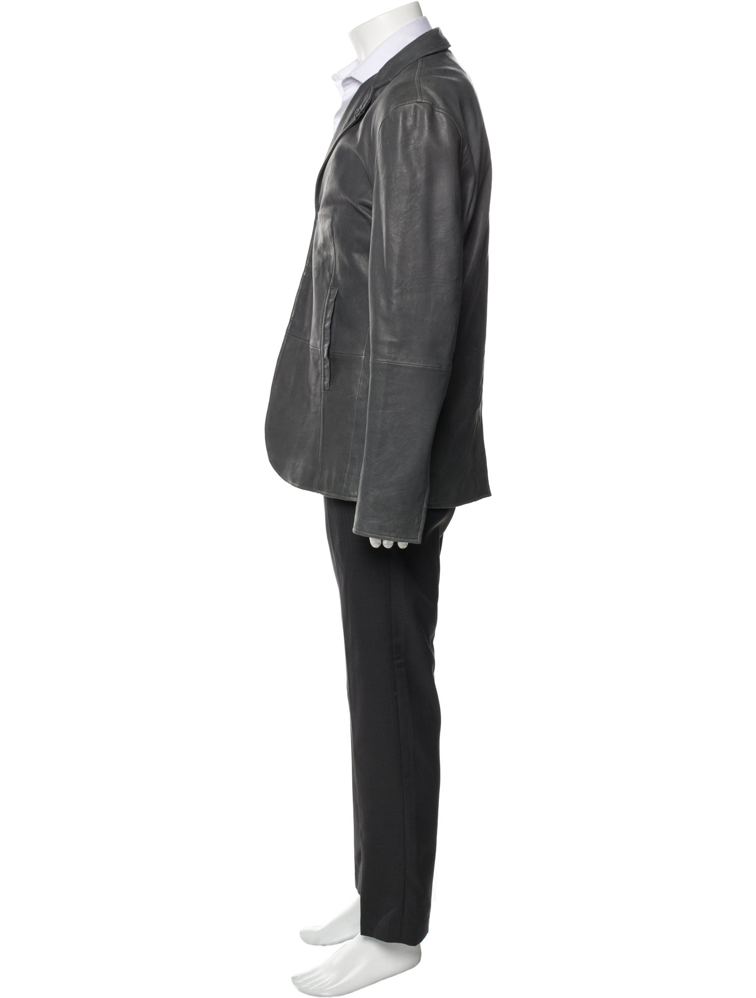 John Varvatos Leather Overcoat