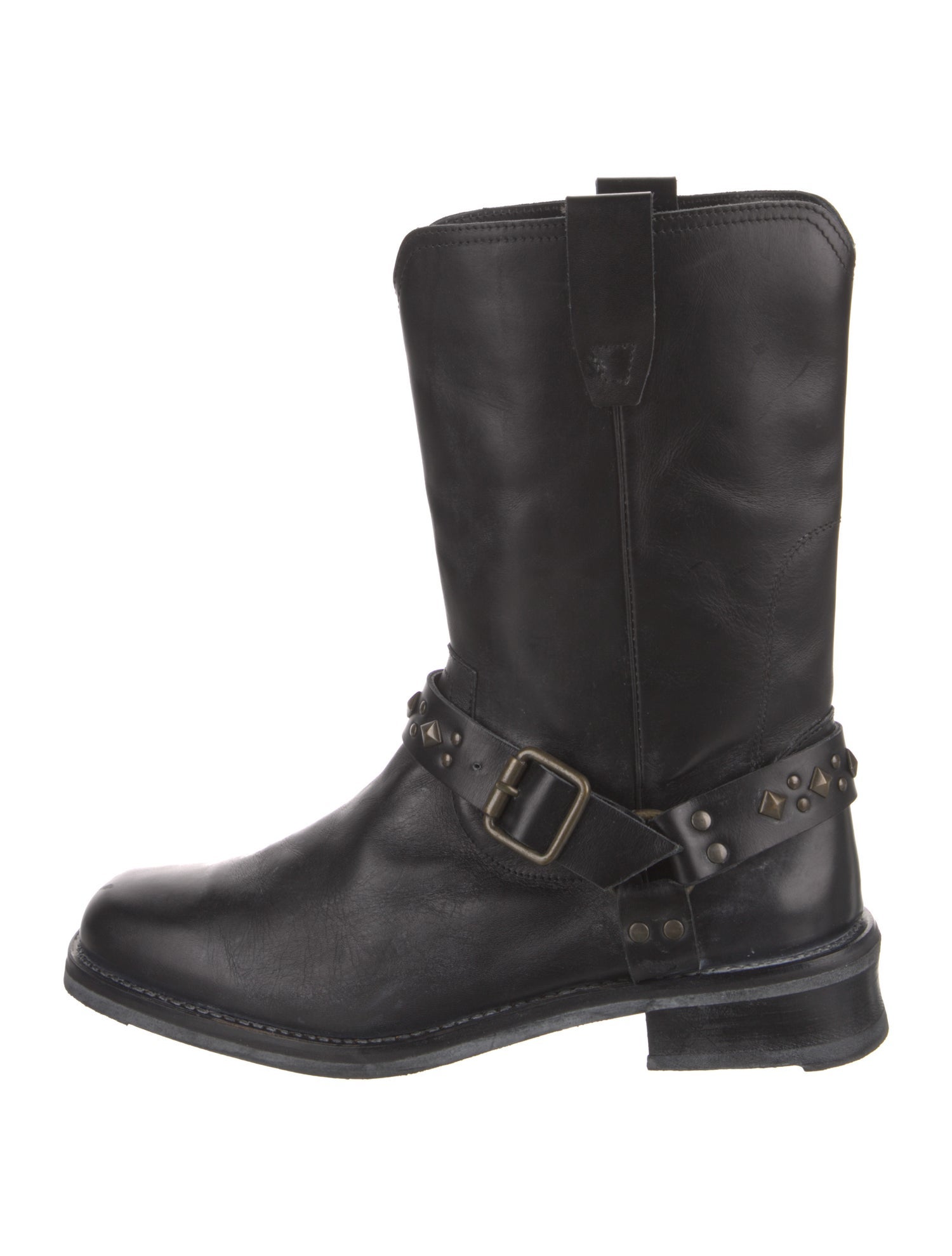 John Varvatos Leather Chain-Link Accents Boots