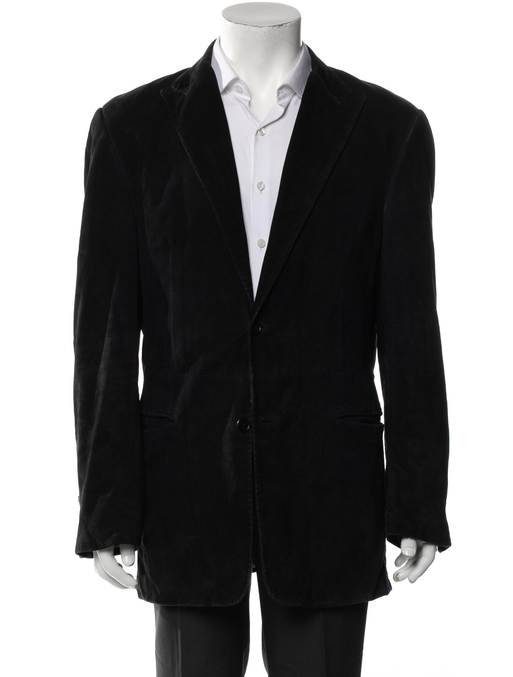 John Varvatos Goat Leather Leather Trim Embellishment Blazer