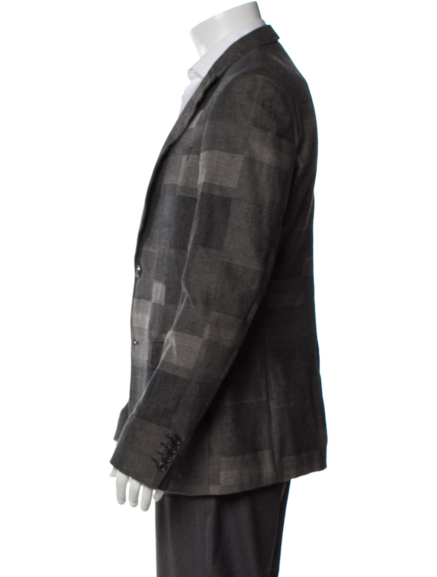 John Varvatos Plaid Print Blazer
