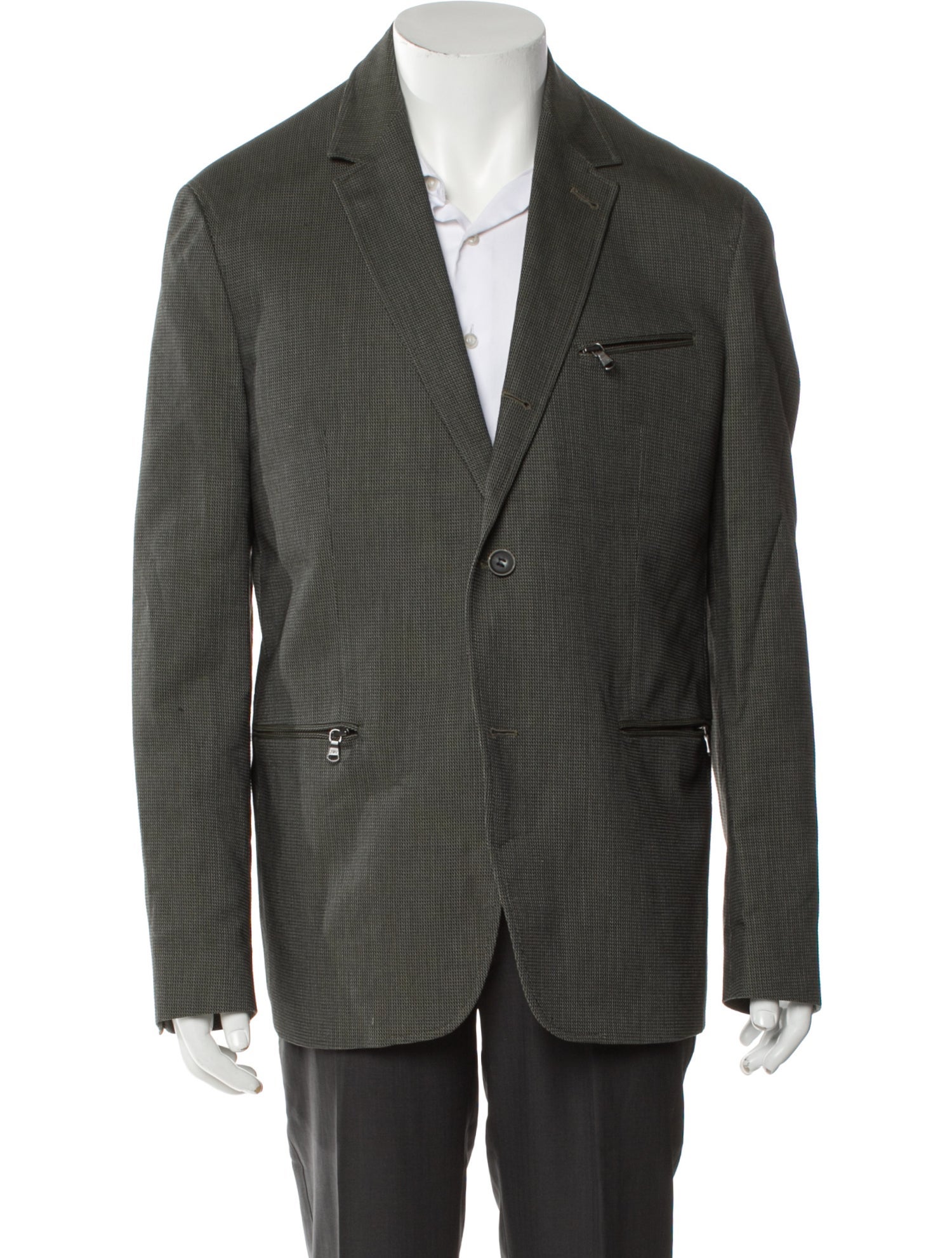 John Varvatos Plaid Print Peacoat