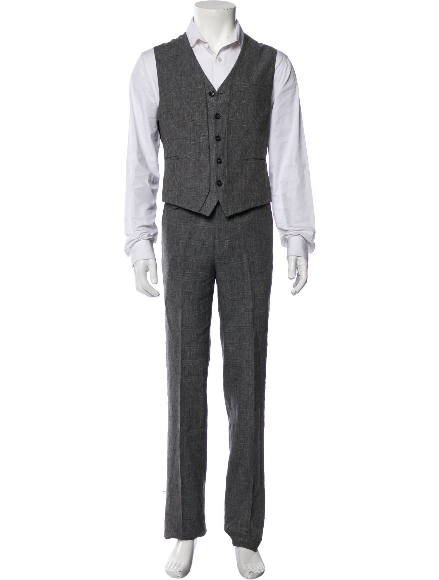 John Varvatos Linen Two-Piece Suit Vest