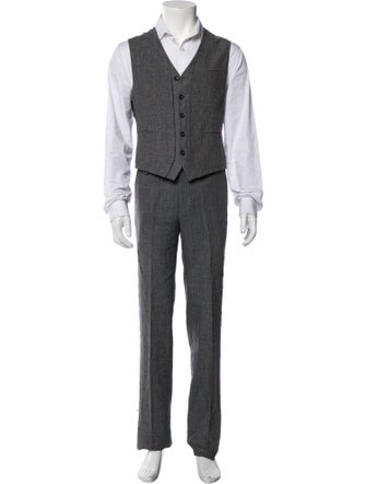 John Varvatos Linen Two-Piece Suit Vest