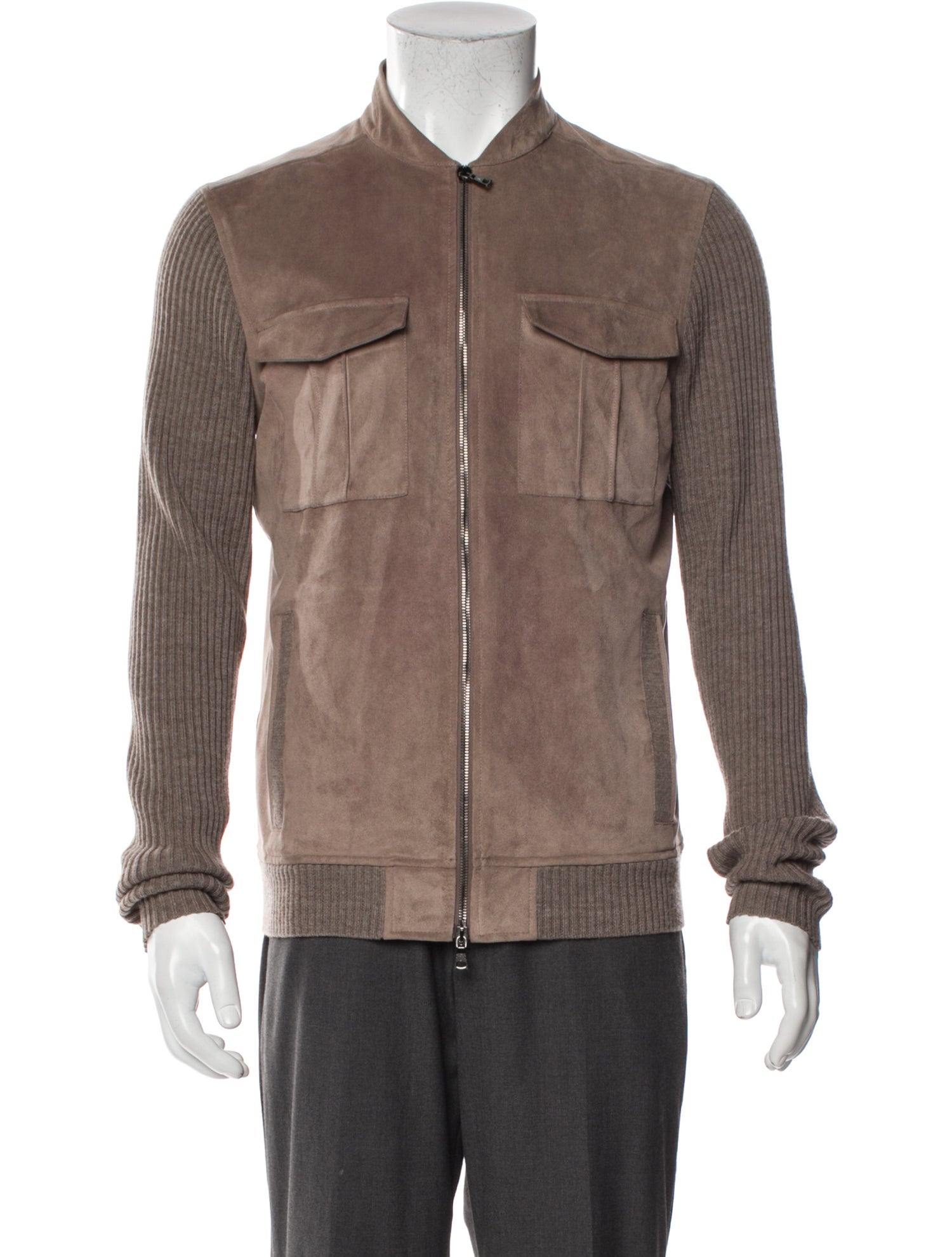 John Varvatos Colorblock Pattern Trucker Jacket