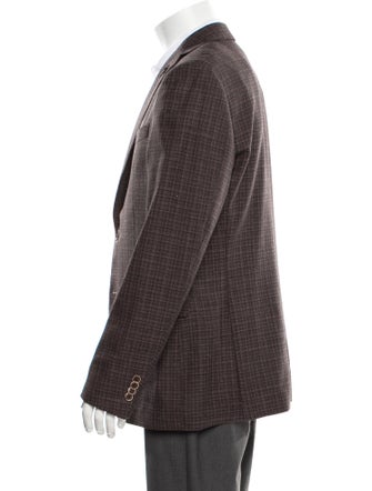 John Varvatos Star U.S.A. Wool Plaid Print Peacoat