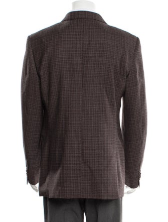 John Varvatos Star U.S.A. Wool Plaid Print Peacoat