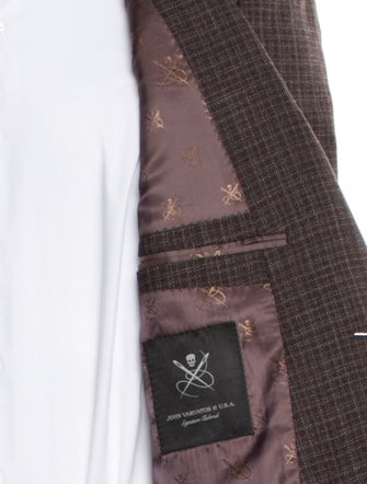 John Varvatos Star U.S.A. Wool Plaid Print Peacoat