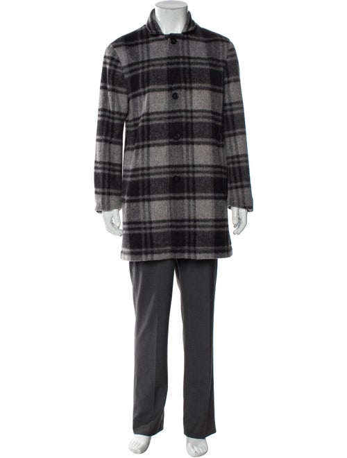 John Varvatos Star U.S.A. Plaid Print Overcoat