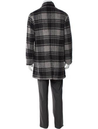 John Varvatos Star U.S.A. Plaid Print Overcoat