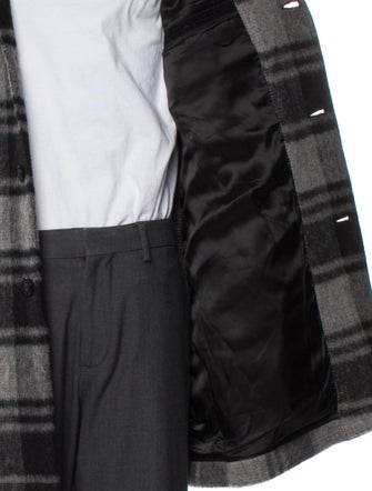 John Varvatos Star U.S.A. Plaid Print Overcoat