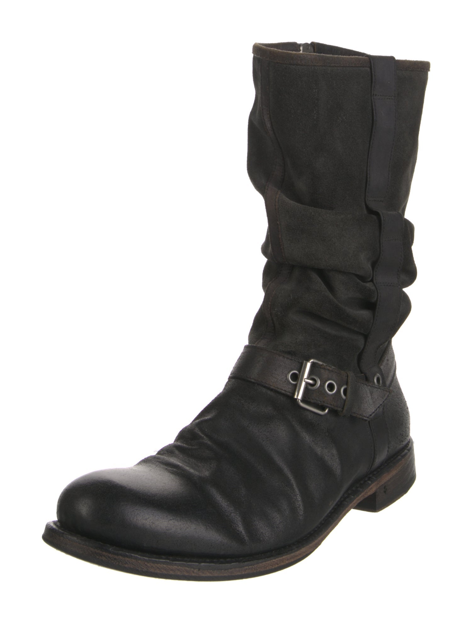 John Varvatos Leather Slouch Boots