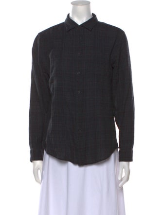 John Varvatos Virgin Wool Long Sleeve Button-Up Top