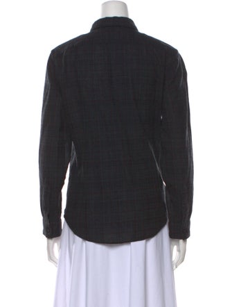 John Varvatos Virgin Wool Long Sleeve Button-Up Top