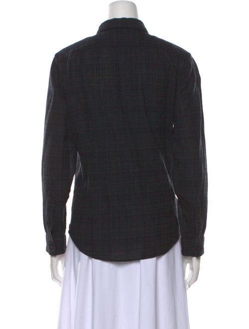 John Varvatos Virgin Wool Long Sleeve Button-Up Top