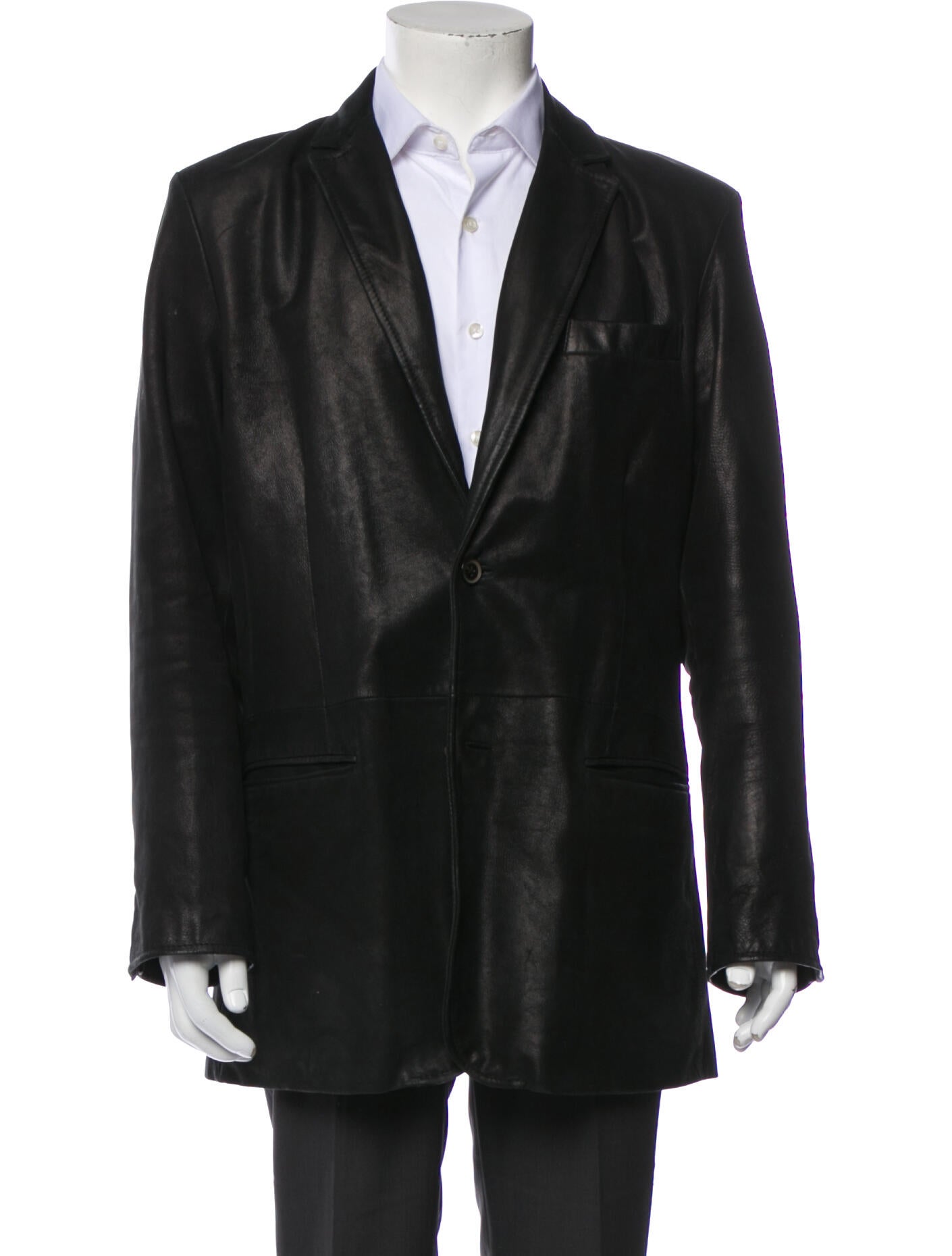 John Varvatos Leather Blazer