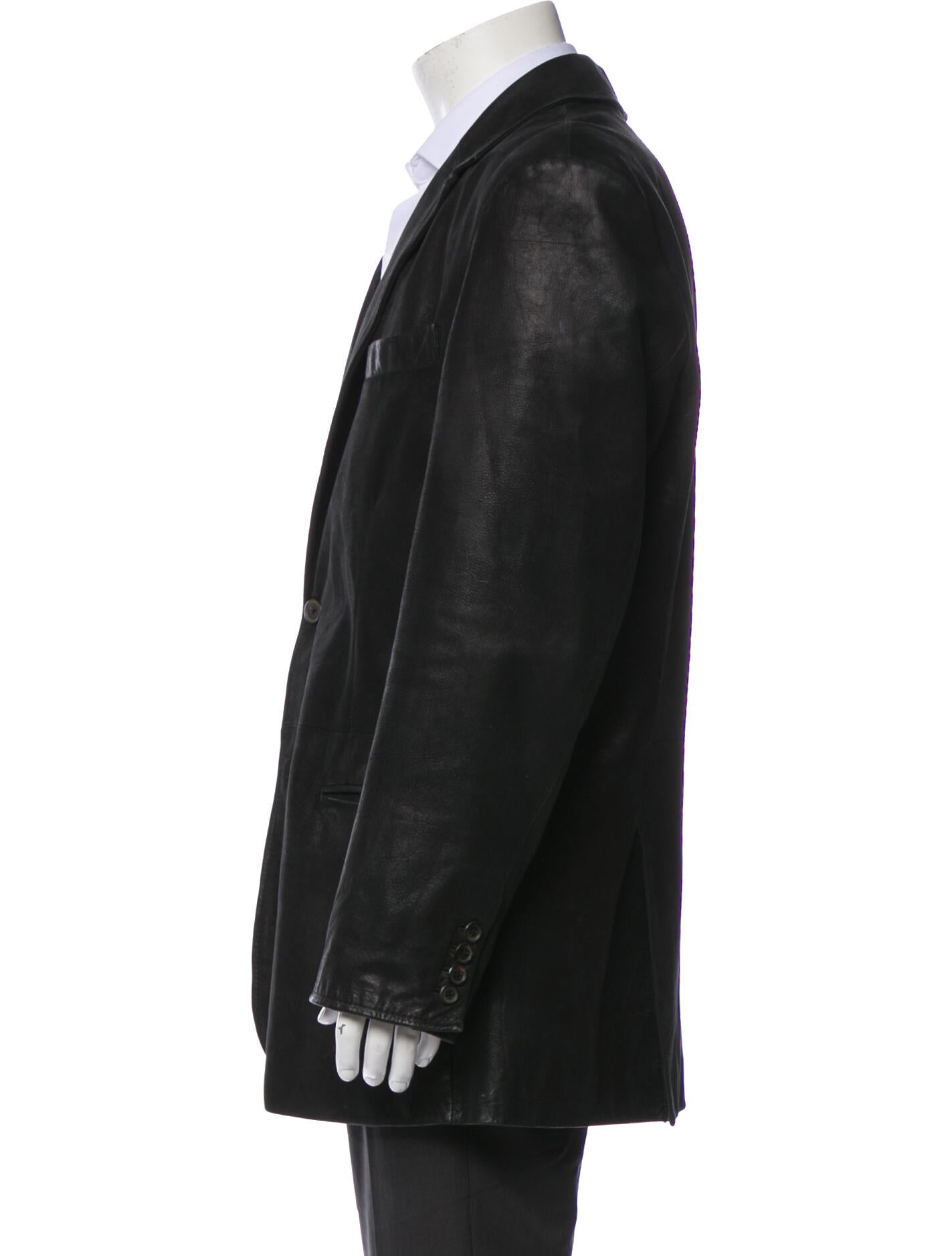 John Varvatos Leather Blazer