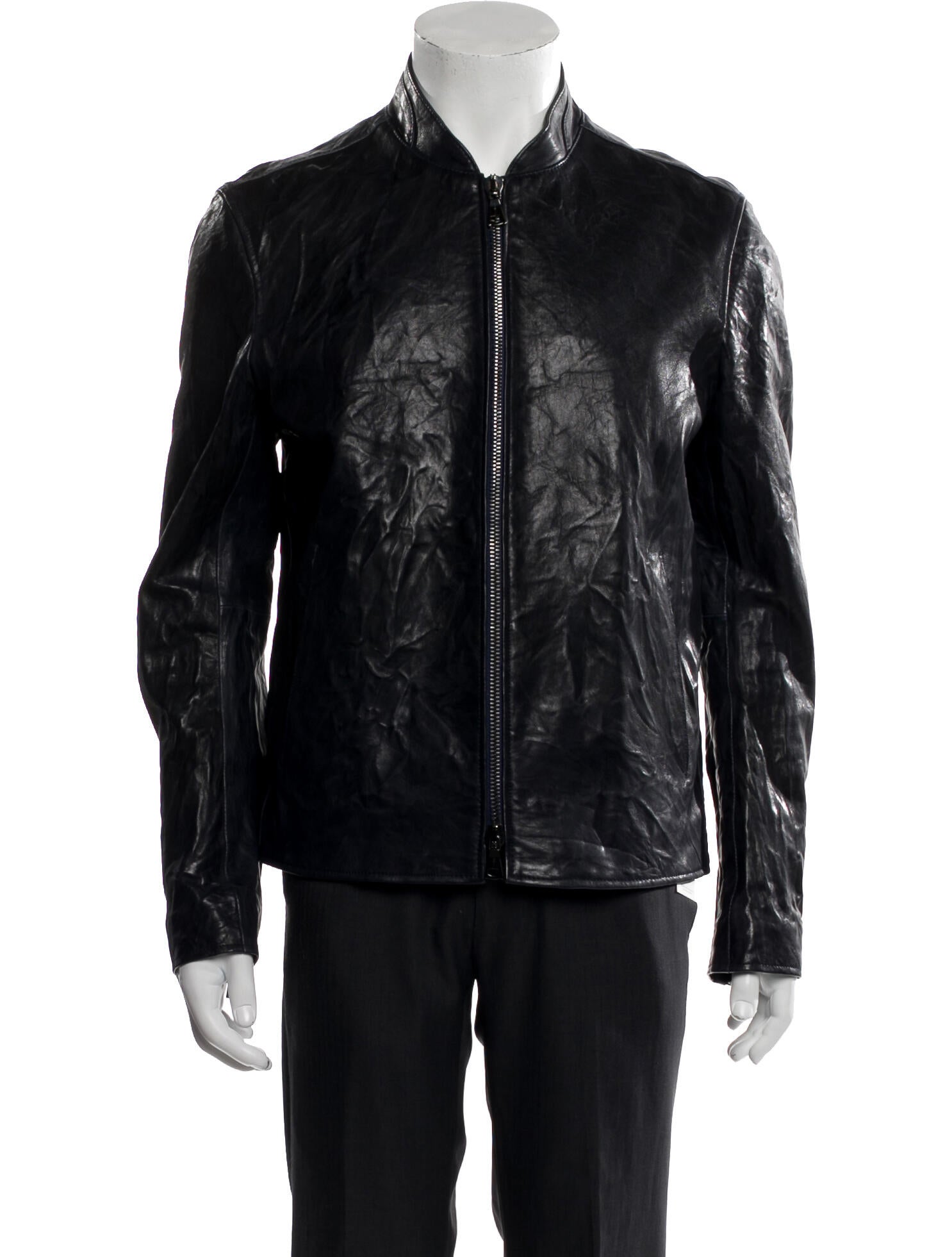 John Varvatos Leather Bomber Jacket