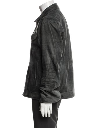 John Varvatos Leather Trucker Jacket