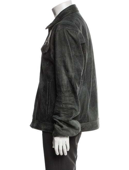 John Varvatos Leather Trucker Jacket