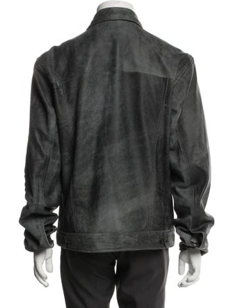 John Varvatos Leather Trucker Jacket