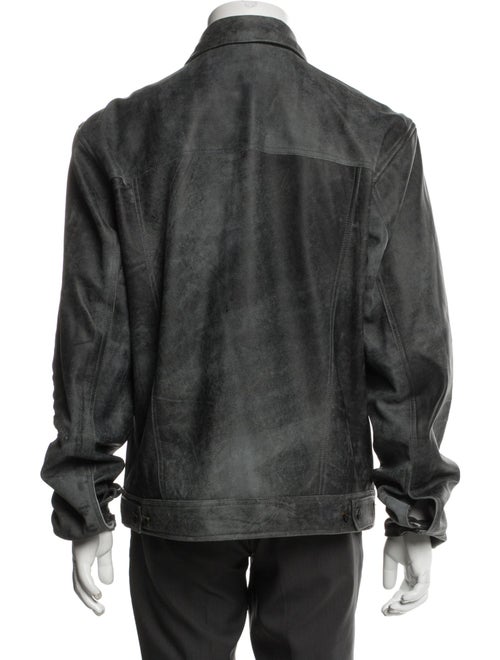 John Varvatos Leather Trucker Jacket