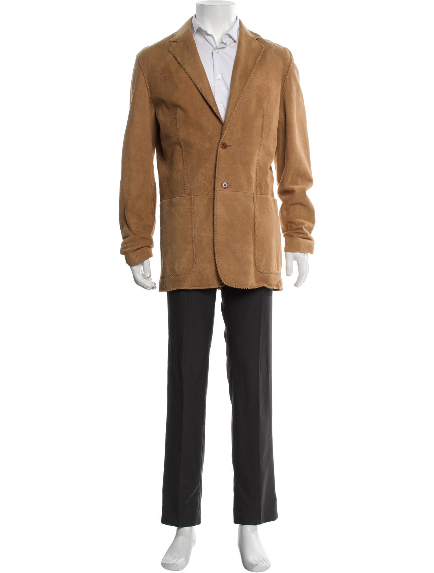 John Varvatos Leather Overcoat