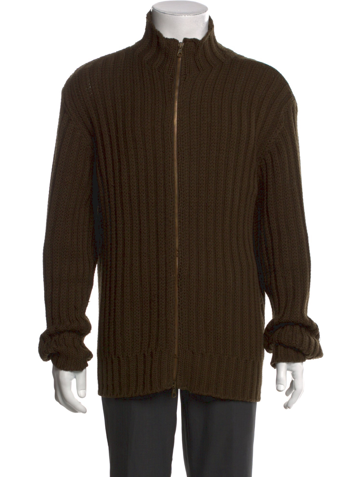 John Varvatos Wool Mock Neck Cardigan