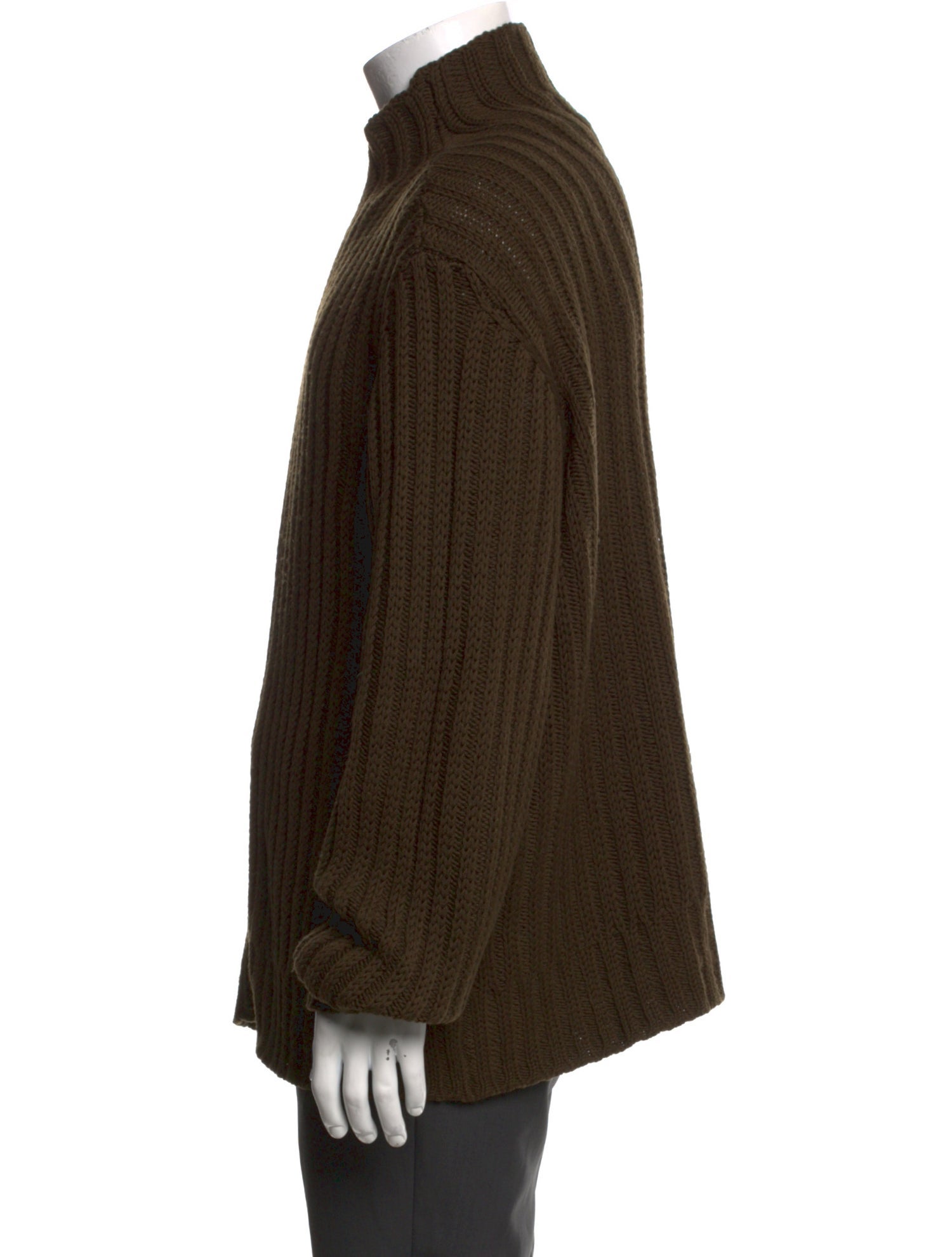 John Varvatos Wool Mock Neck Cardigan