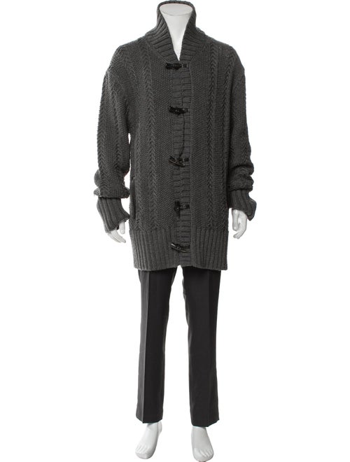 John Varvatos Wool Mock Neck Cardigan