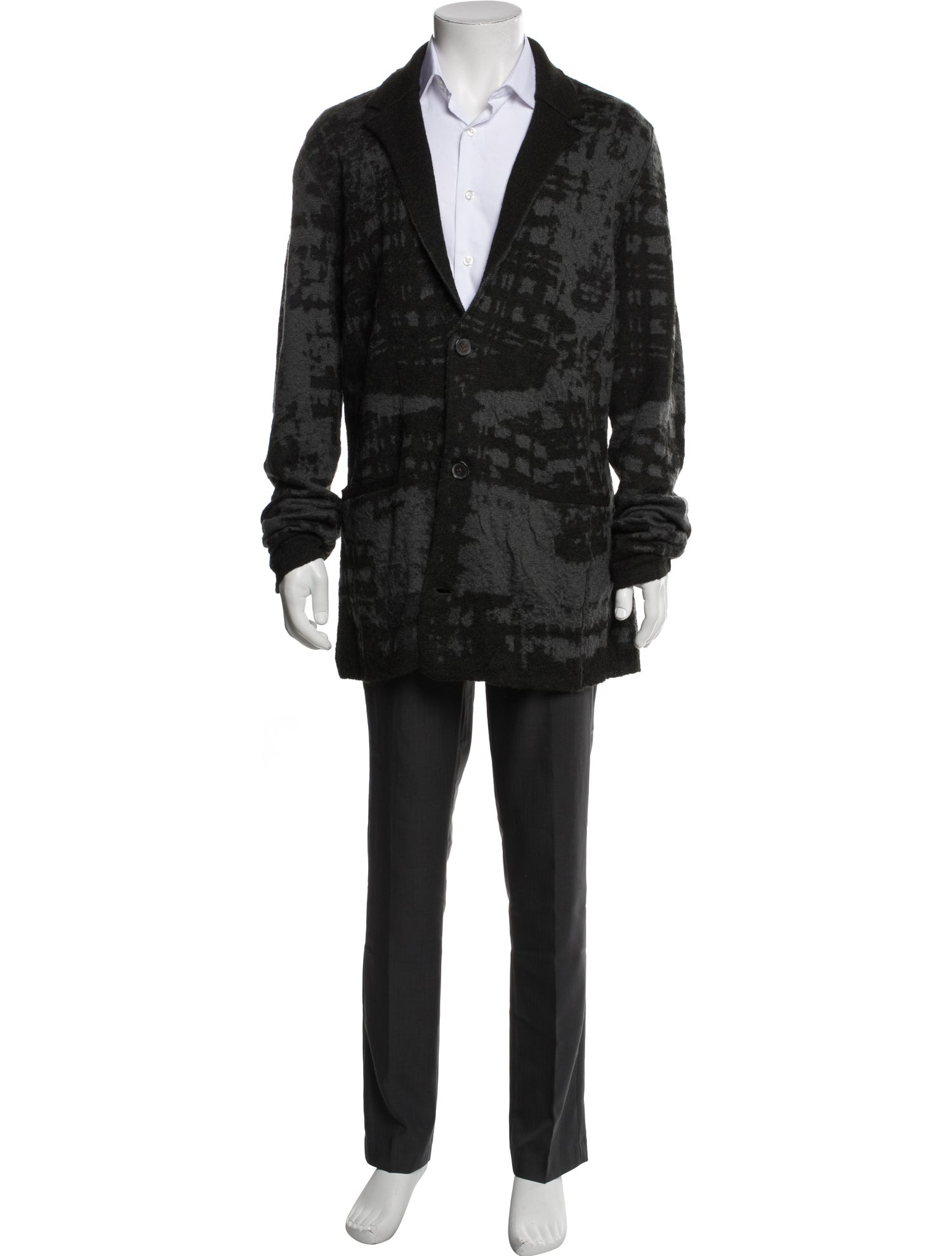 John Varvatos Colorblock Pattern V-Neck Cardigan