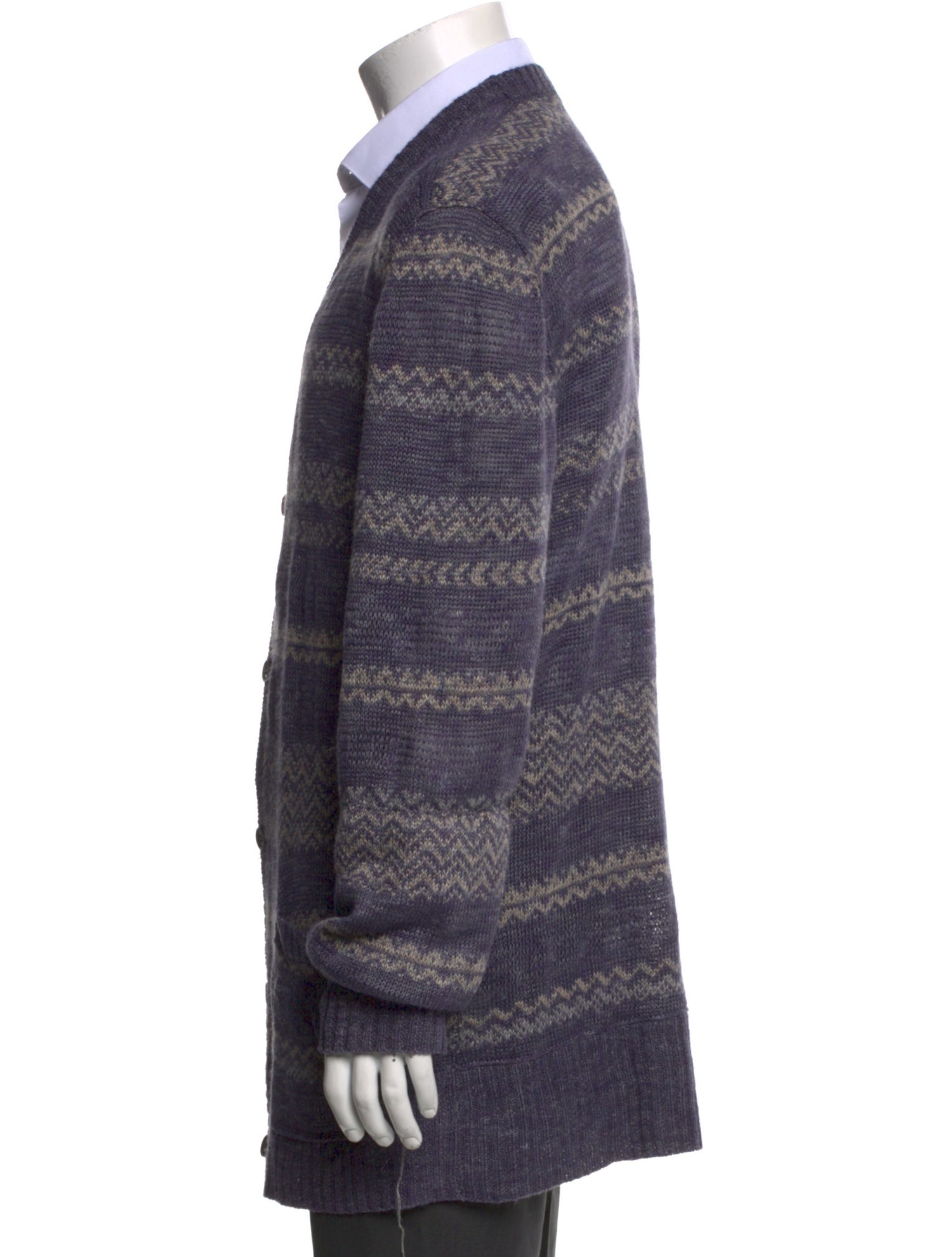 John Varvatos Linen Striped Cardigan