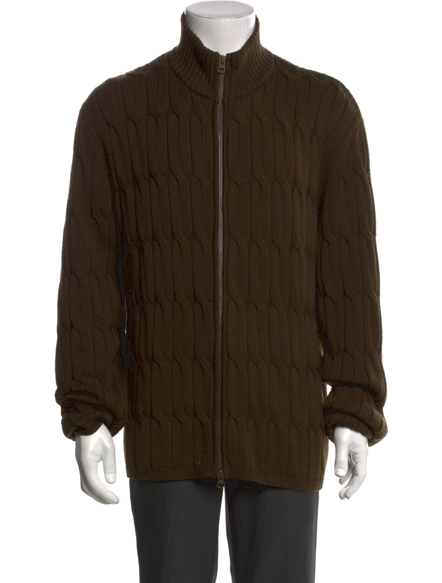 John Varvatos Mock Neck Long Sleeve Cardigan