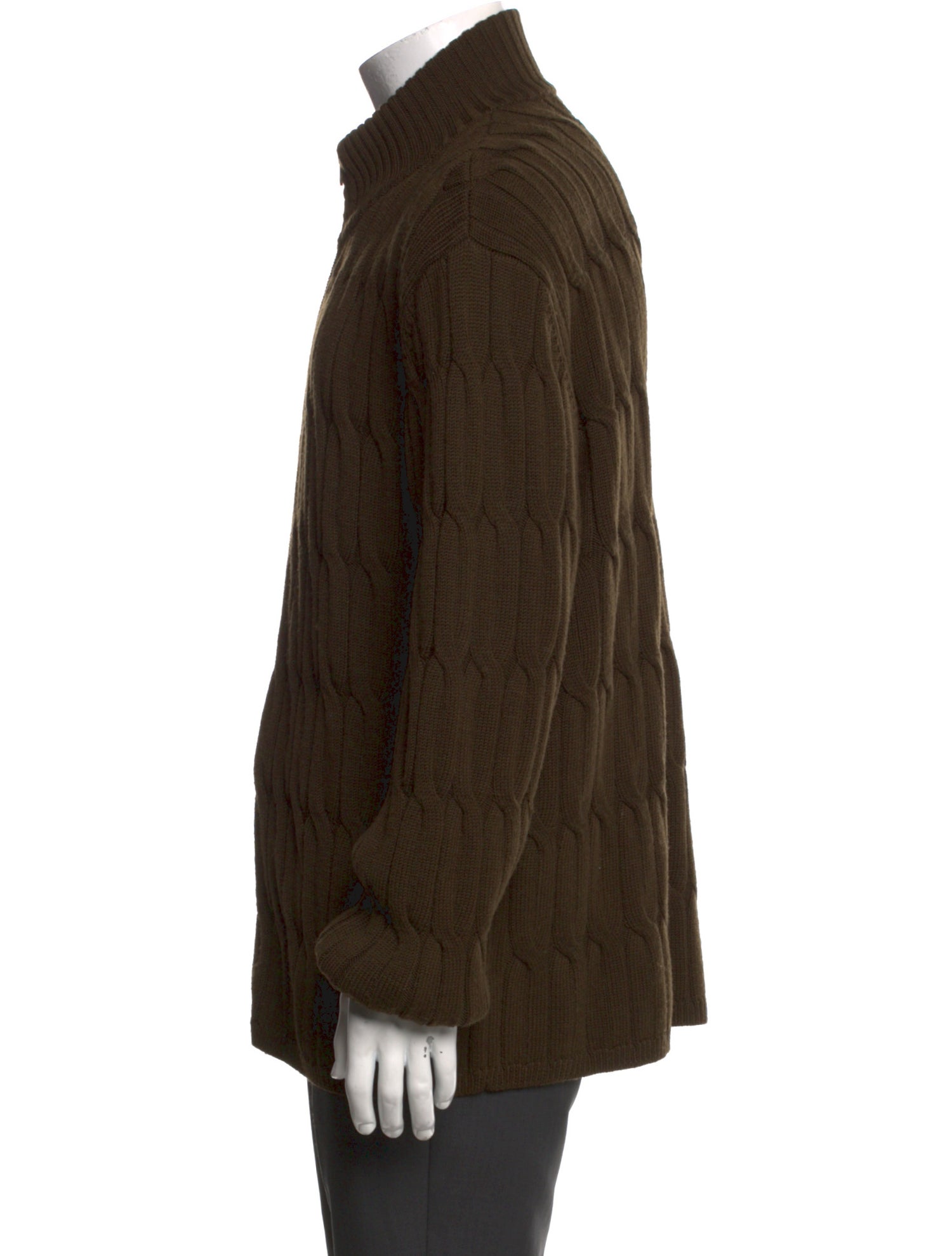 John Varvatos Mock Neck Long Sleeve Cardigan