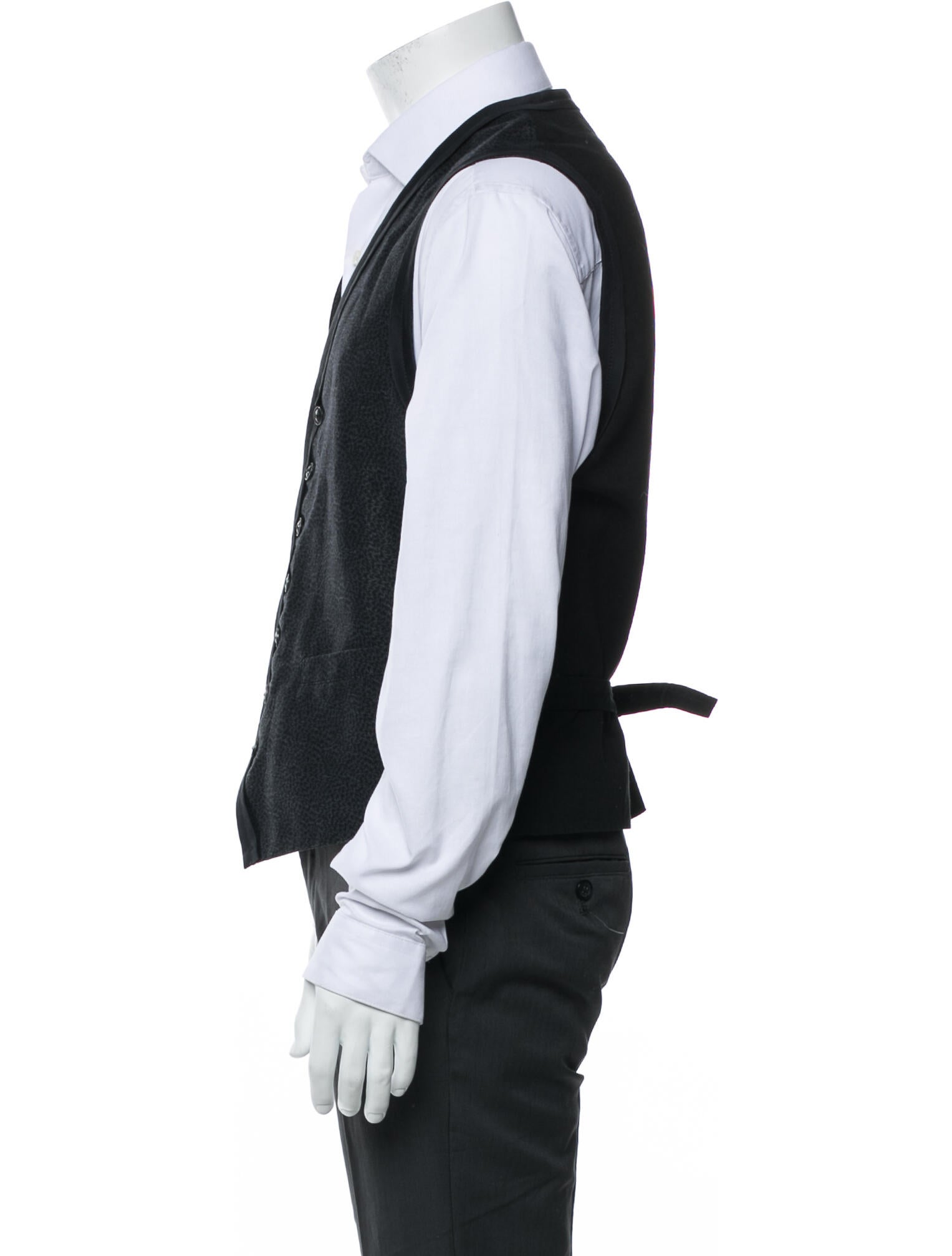 John Varvatos Linen Animal Print Suit Vest