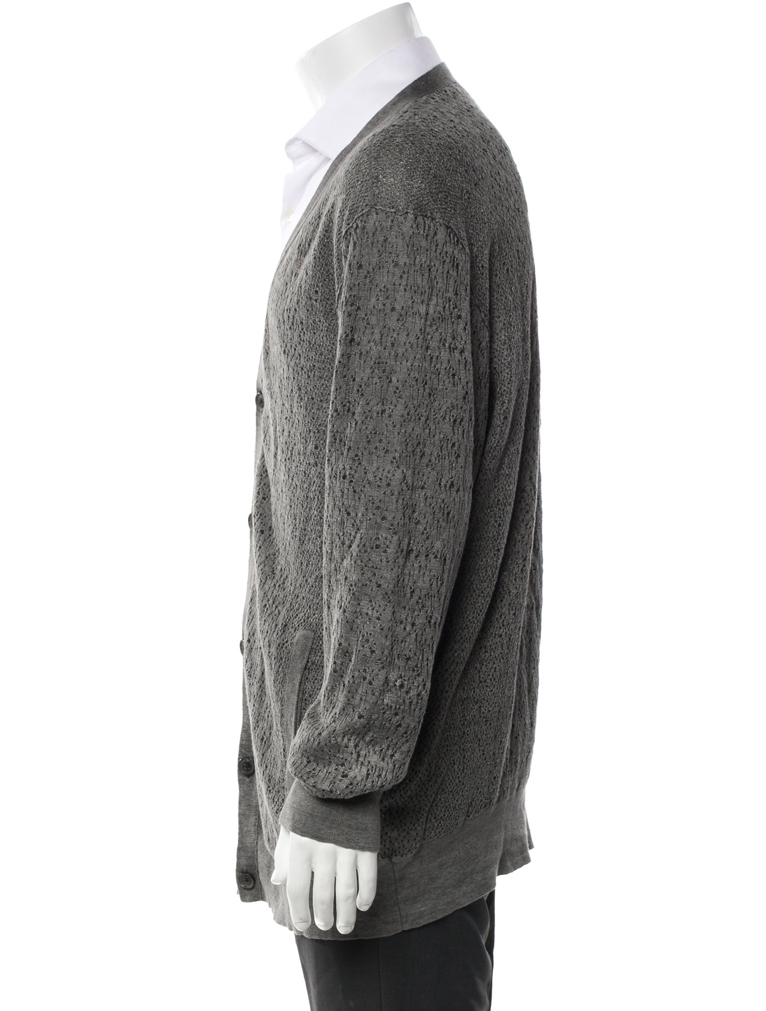 John Varvatos Linen V-Neck Cardigan