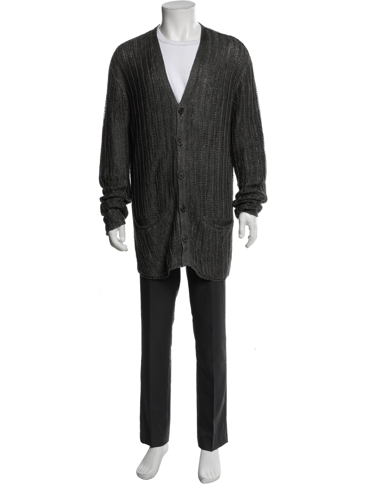 John Varvatos Linen V-Neck Cardigan