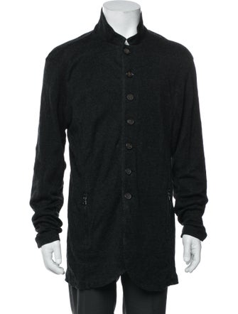 John Varvatos Linen Mock Neck Cardigan