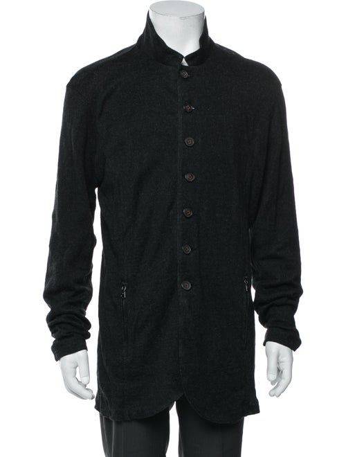 John Varvatos Linen Mock Neck Cardigan