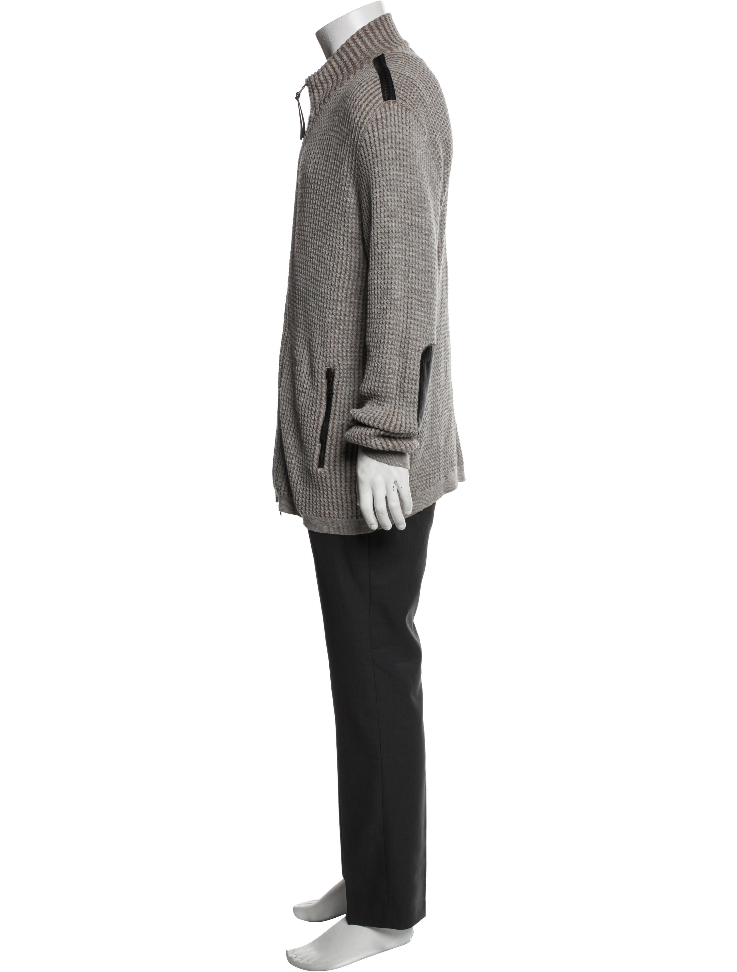 John Varvatos Mock Neck Long Sleeve Cardigan
