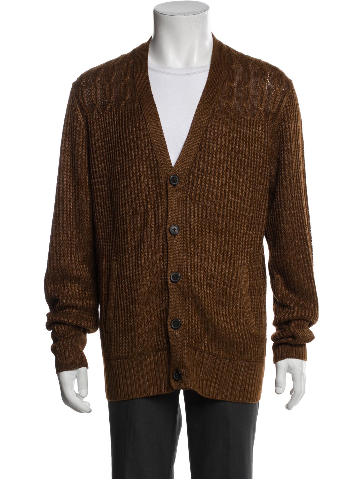 John Varvatos Linen V-Neck Cardigan