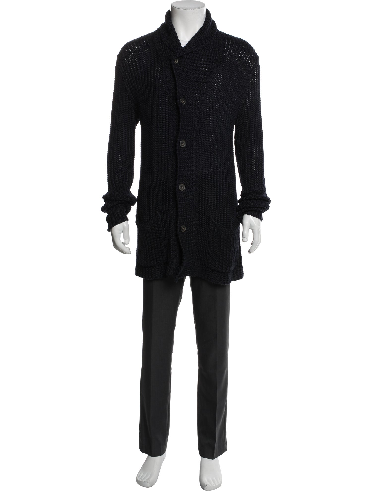 John Varvatos Linen Collar Cardigan