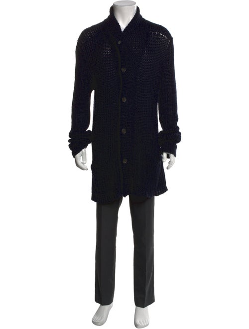 John Varvatos Linen Mock Neck Cardigan