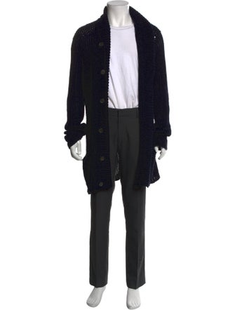 John Varvatos Linen Mock Neck Cardigan