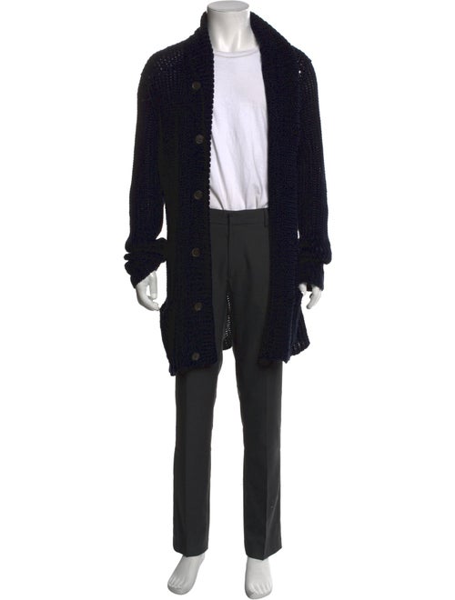 John Varvatos Linen Mock Neck Cardigan