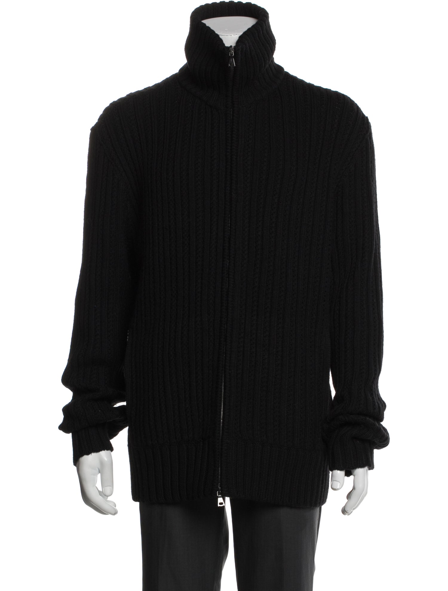 John Varvatos Merino Wool Turtleneck Cardigan