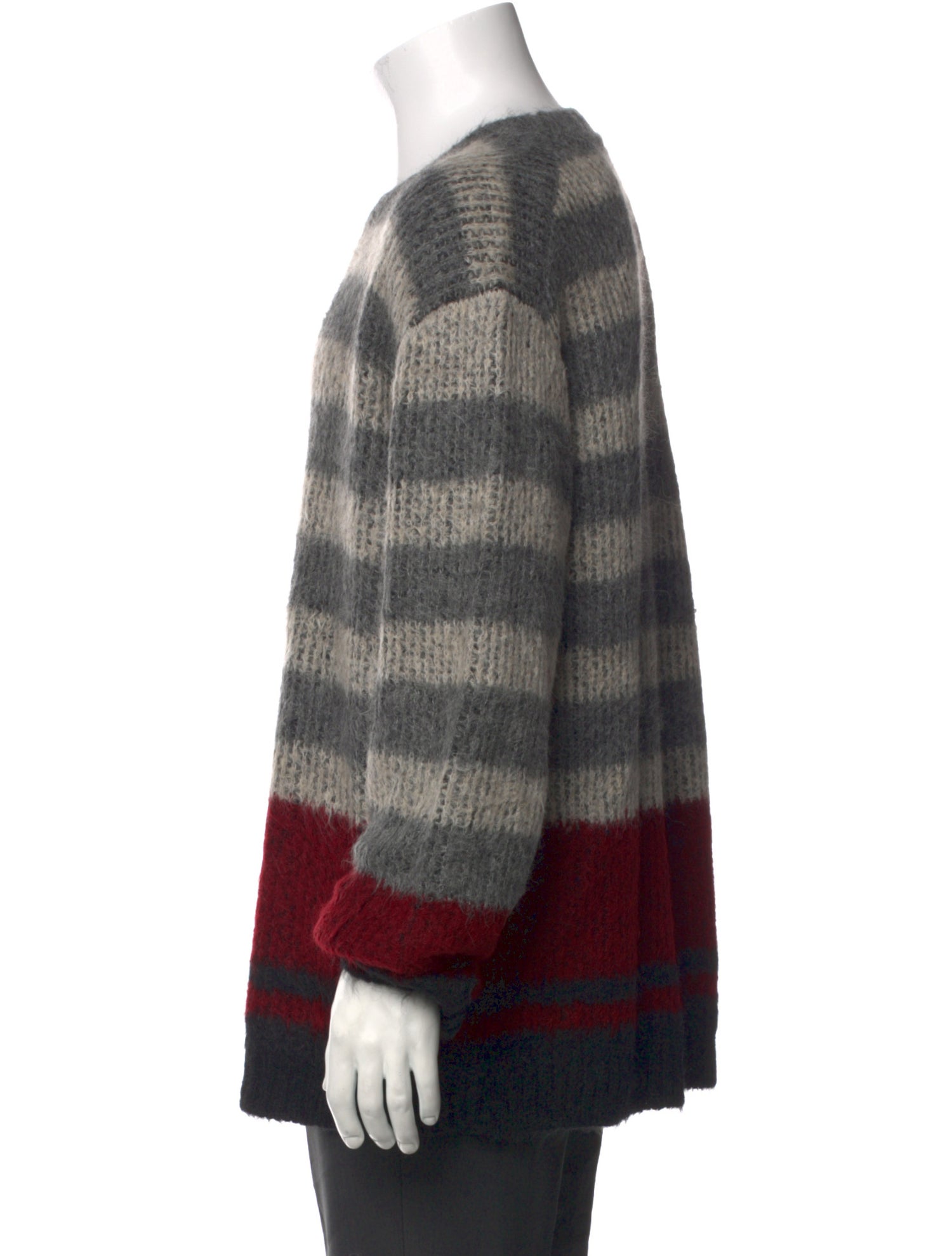 John Varvatos Striped Crew Neck Pullover