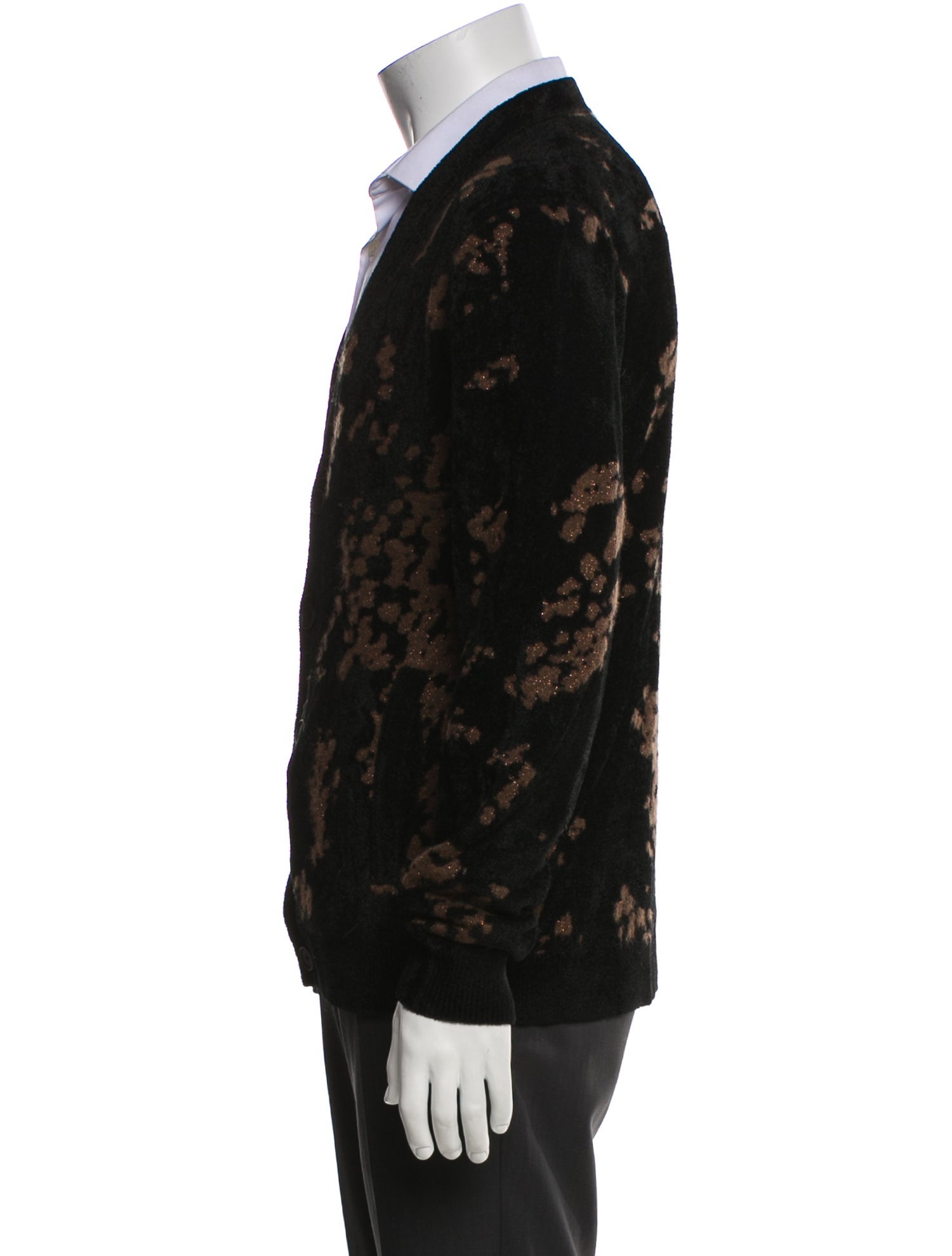 John Varvatos Printed V-Neck Cardigan