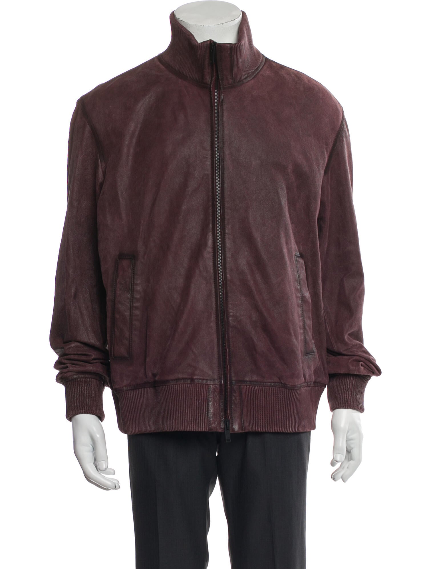 John Varvatos Goat Leather Bomber Jacket w/ Tags